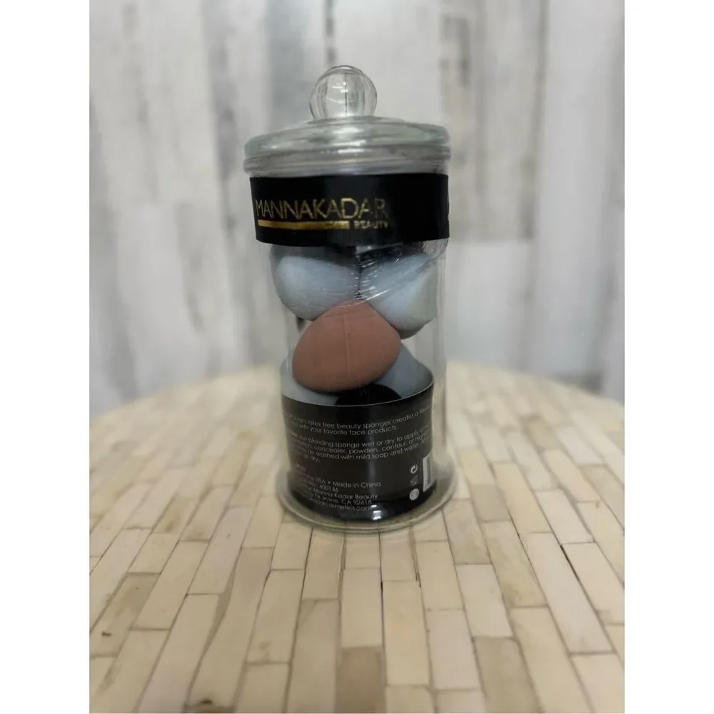 Make up sponges in jar